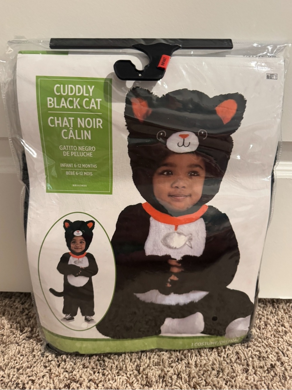 Cuddly Black Cat Kids Costume - Black